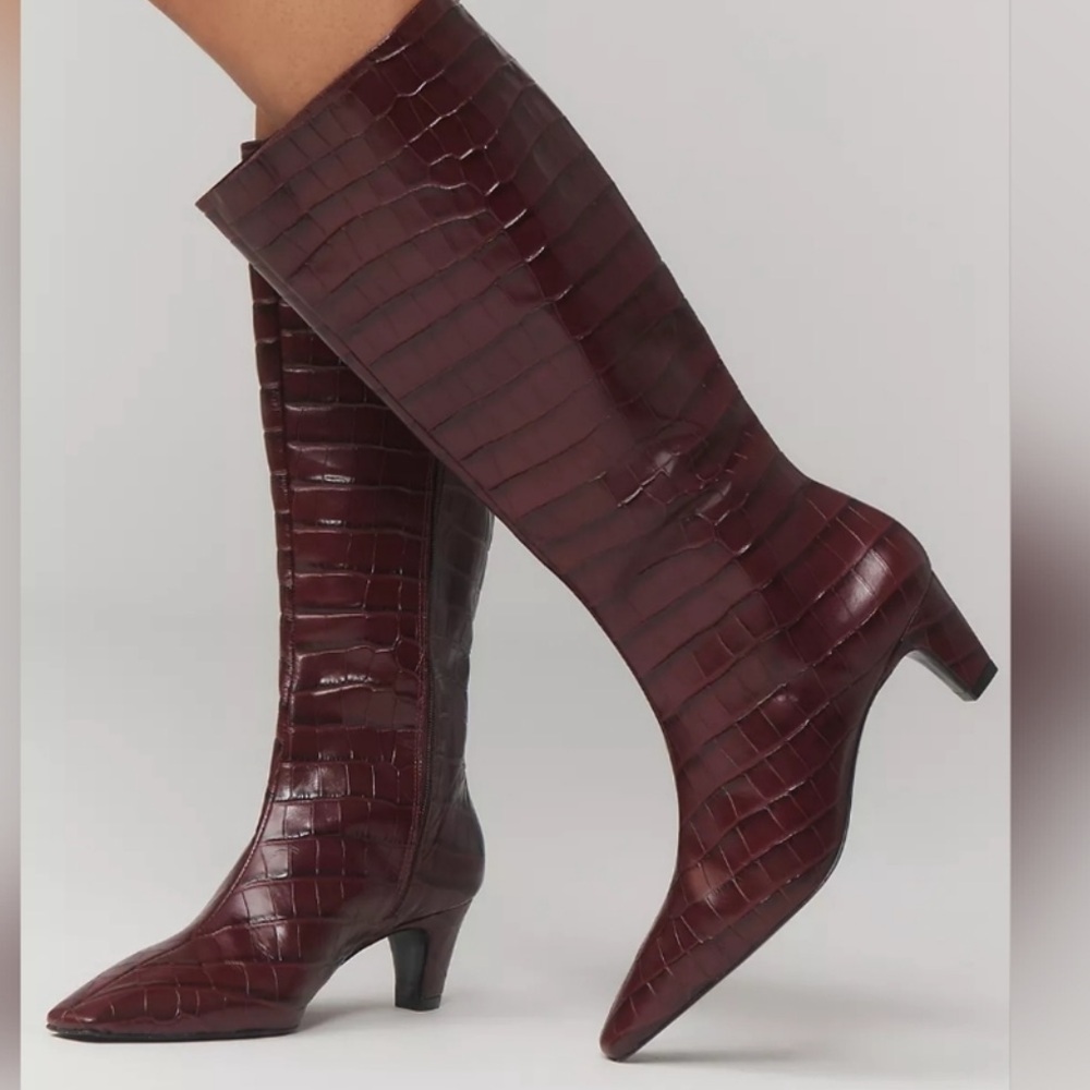 SCHUTZ Women's Delia Heeled Boots - Dark Red